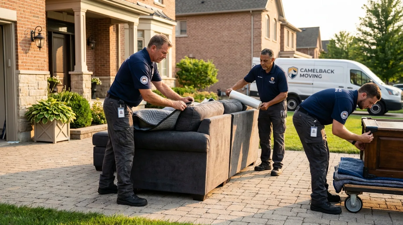 Large estate moving crew wrapping furniture in Marvell, AR
